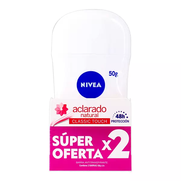 2 Desodorante Nivea Barra Aclarado Natural 50 Gr