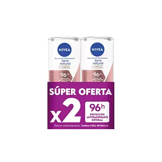 2 Desodorante Nivea Rollon Clinical Tono Natural 50 Ml