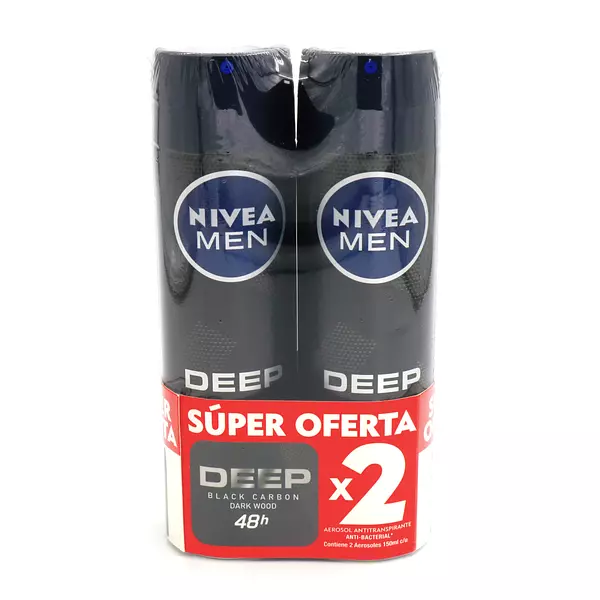 2 Desodorante Nivea Men Deep Spray 150 Ml Super Oferta