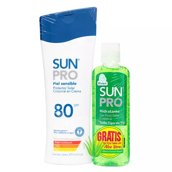 Protector Solar Sun Pro Spf 80 120 Ml + Gel 200 Ml