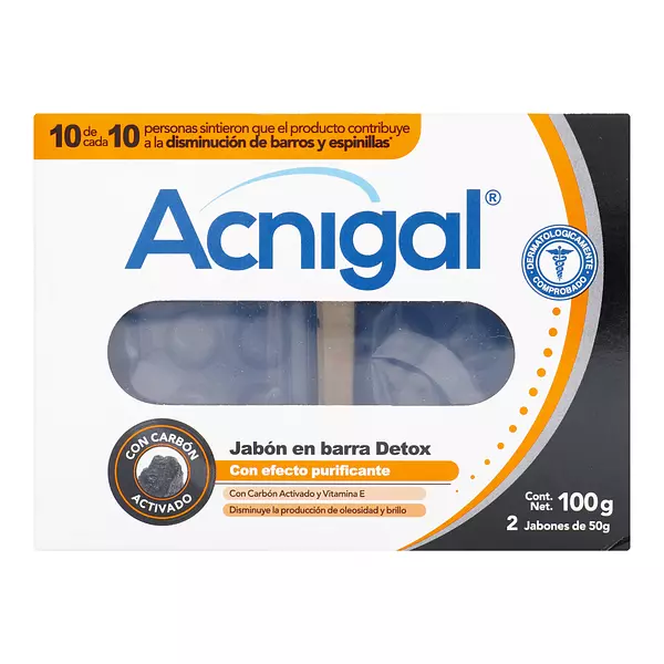 2 Jabon Acnigal Barra Detox