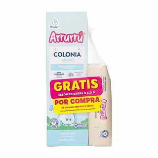 Colonia Arrurru Naturals Azul 120 + Jabon De Avena Oferta