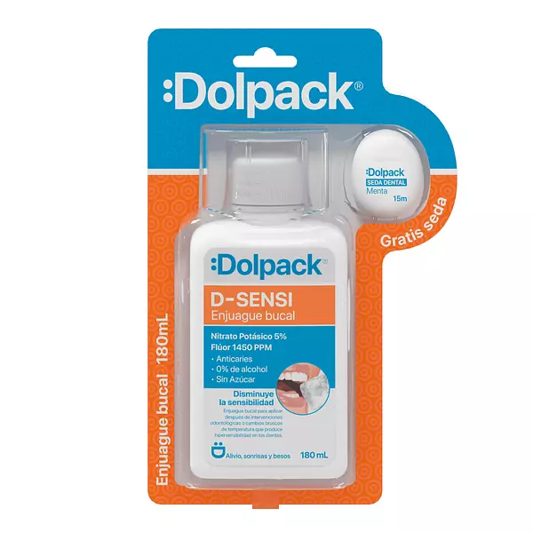 Enjuague Bucal Dolpack D-Sensi 180 Ml + Seda Dental