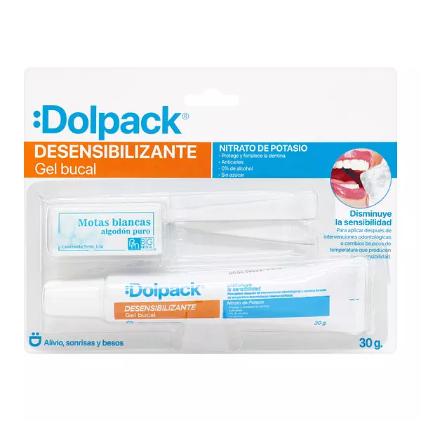 Gel Bucal Dolpack Desensibilizante 30 Gr + Pinzas + Algodón