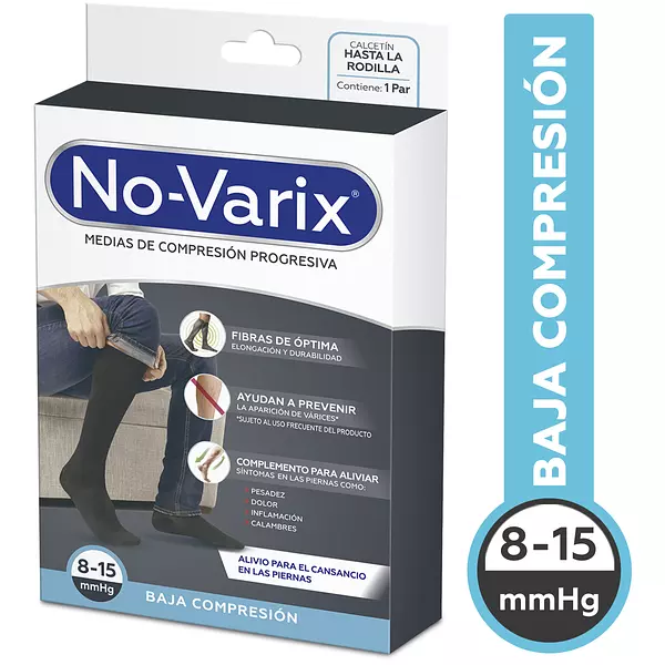 Calcetin Novarix Hombre 8-15 Mmhg Negro Talla L