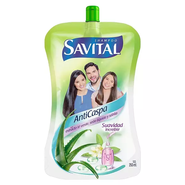 Champu Savital Anticaspa Extracto De Te Verde Seda Liquida