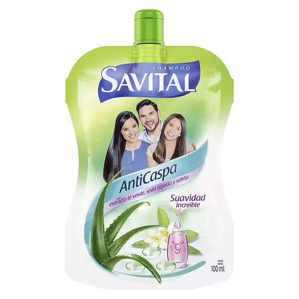 Champu Savital Anticaspa Extracto De Te Verde Seda Liquido