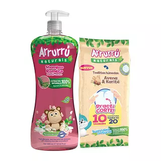 Oferta Shampoo Arrurru Natural + Toallas Humedas