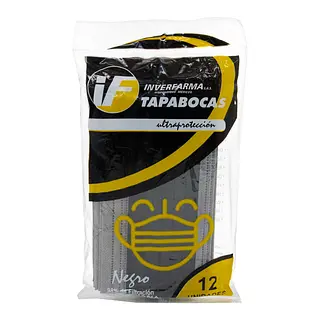 Tapabocas 3 Pliegues Color Negro