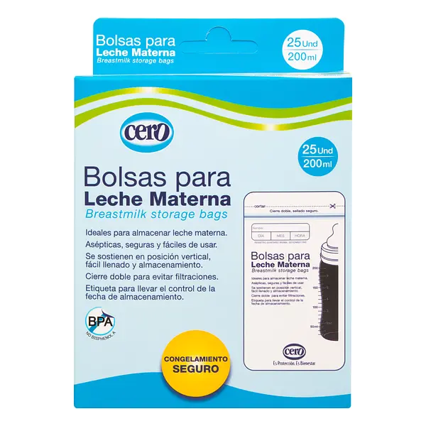 Bolsas Cero Leche Materna