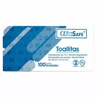 Toalla Alcohol Isopropilico Alfasafe