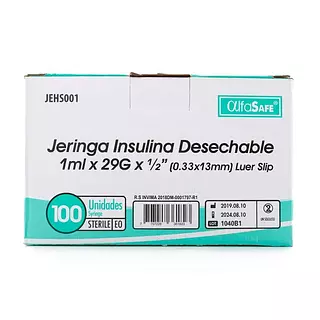 Jeringa Insulina 1 Cc 29 G X 133 Mm