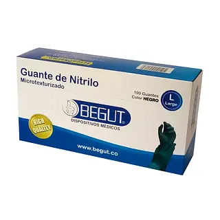 Guante De Nitrilo Negro Talla L