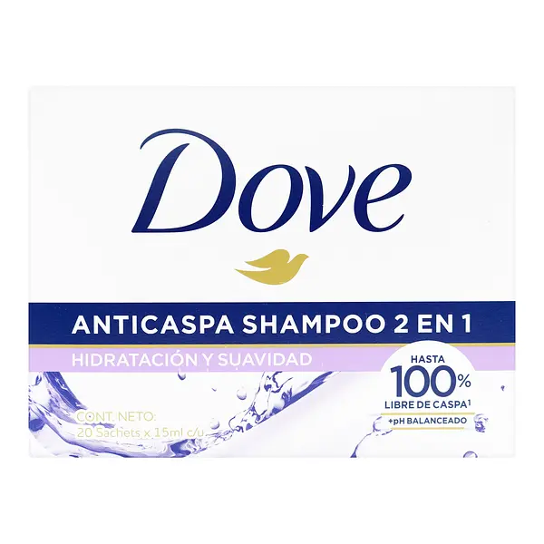 Shampoo Dove 2 En 1 Hidratación Y Suavidad