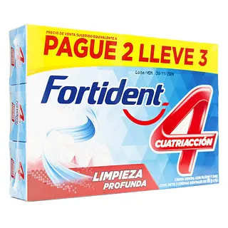 Crema Dental Fortident Limpieza Profunda Pague 2 Lleve 3