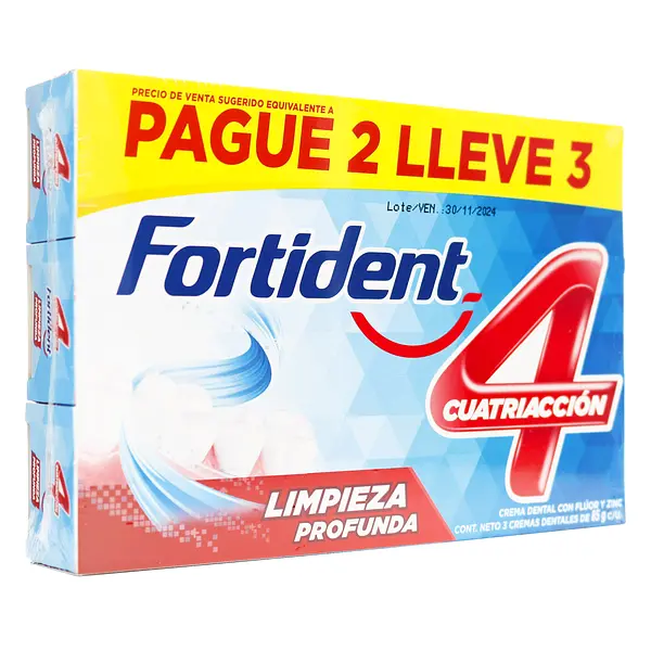 Crema Dental Fortident Limpieza Profunda Pague 2 Lleve 3