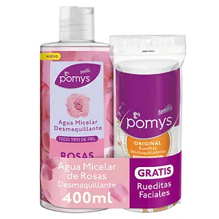 Agua Micelar Rosas Pomys + Rueditas Faciales