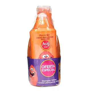 Champu Muss Durazno Kids + Crema Para Peinar Muss Kids