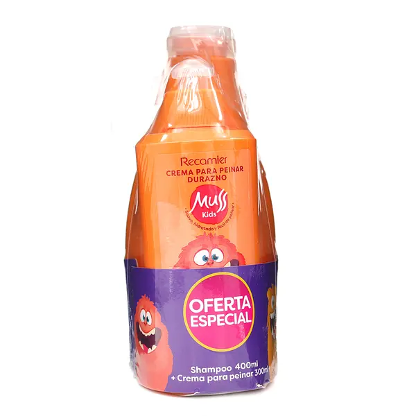 Champu Muss Durazno Kids + Crema Para Peinar Muss Kids