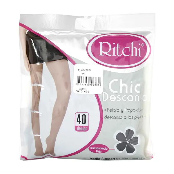 Medias Pantalon Ritchi Chic Descanso Negro Talla M