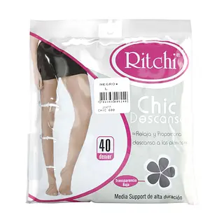 Medias Pantalon Ritchi Chic Descanso Negro Talla L