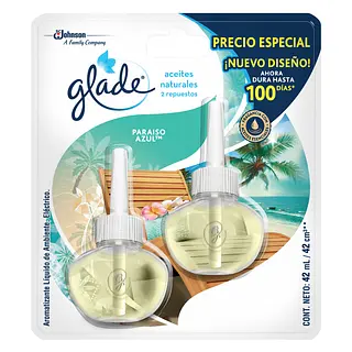 Ambienador Glade Aceite Paraiso Azul