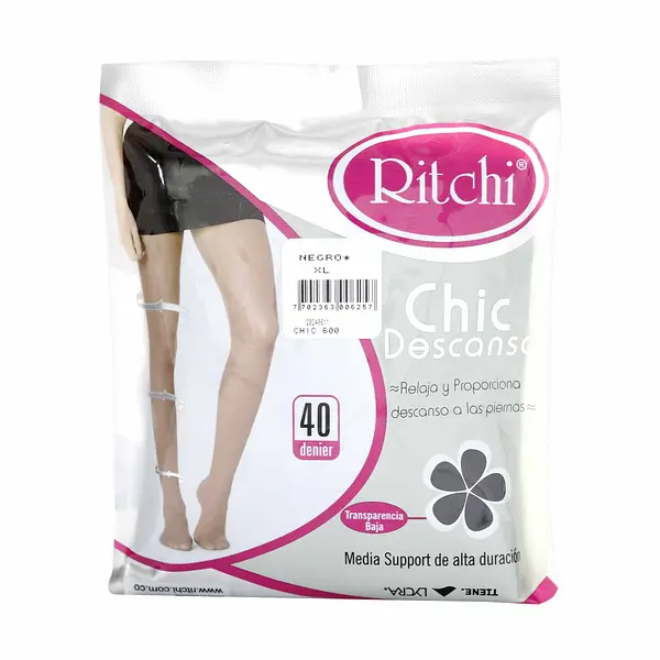 Media Pantalon Ritchi Chic Descanso Negro Talla Xl