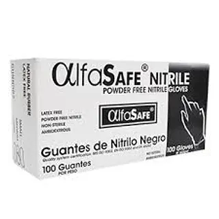 Guante Nitrilo Negro Alfa Talla S