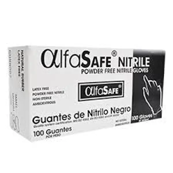 Guante Nitrilo Negro Alfa Talla S