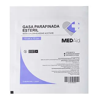 Gasa Parafinada Clorhexidina 10 X 10 Cm