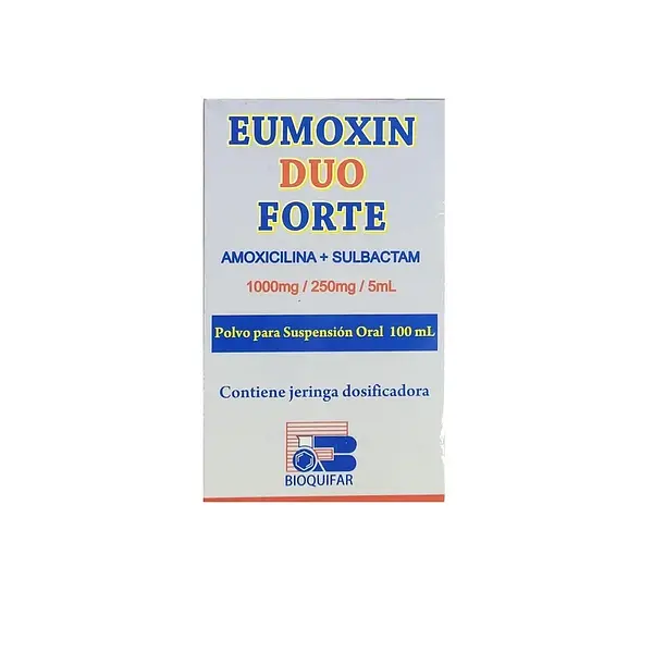 Eumoxin Duo Forte Amoxicilina 1000 Mg + Sulbactam 250 Mg/5 Ml