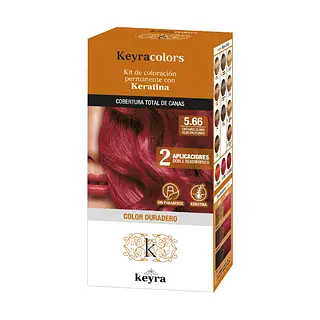 Tinte Keyra Kit 5.66 Castaño Claro Rojo