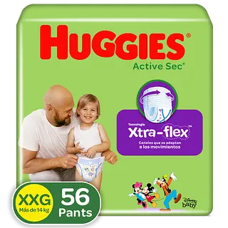 Pañal Huggies Pants Active Sec Etapa 5 Xxg