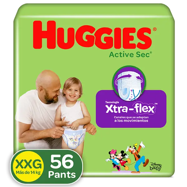 Pañal Huggies Pants Active Sec Etapa 5 Xxg