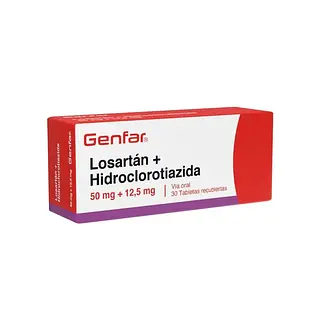 Losartan + Hidroclorotiazida 50mg + 12.5 Mg