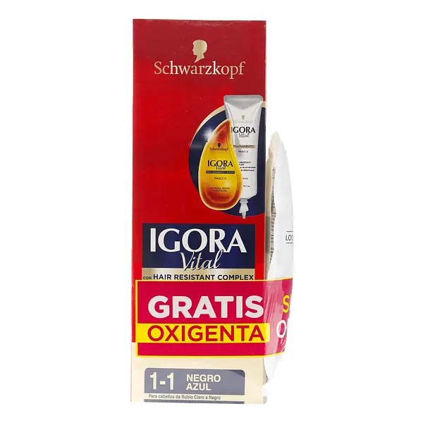 Tinte Igora Vita Tubo 1-1 Negro Azul + 2 Oxigenta