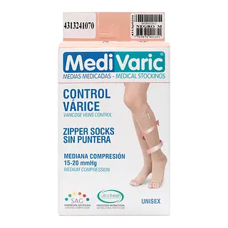 Media Medivaric Cremallera M Negro