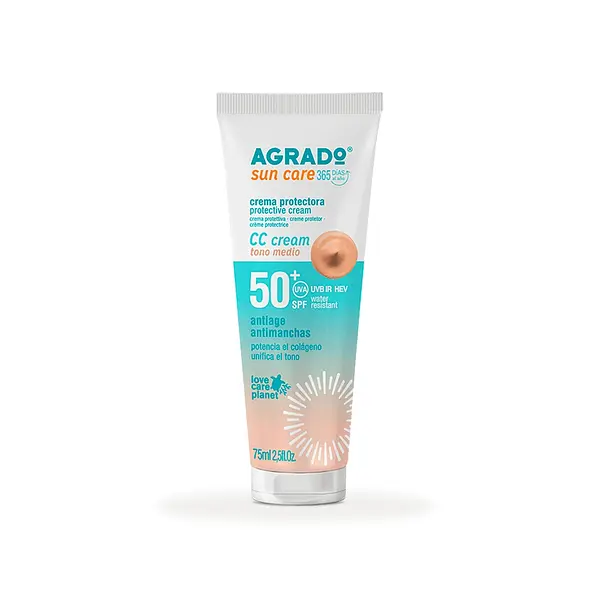 Protector Solar Spf 50 Tono Medio Agrado