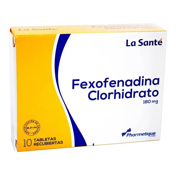 Fexofenadina Clorhidrato 180 Mg