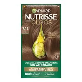Tinte Garnier Nutrisse Oleos 7.12 Rubio Cenizo Nacarado