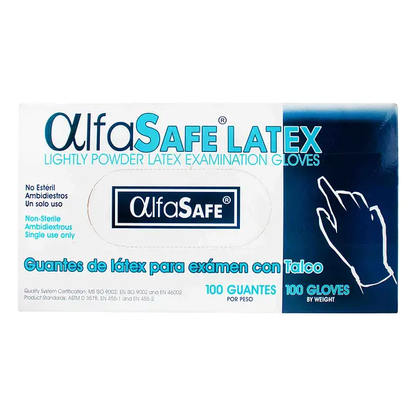 Guante Examen Alfa Latex Talla Xs