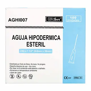 Aguja Hipodermica Alfa 23g X 1 1/2