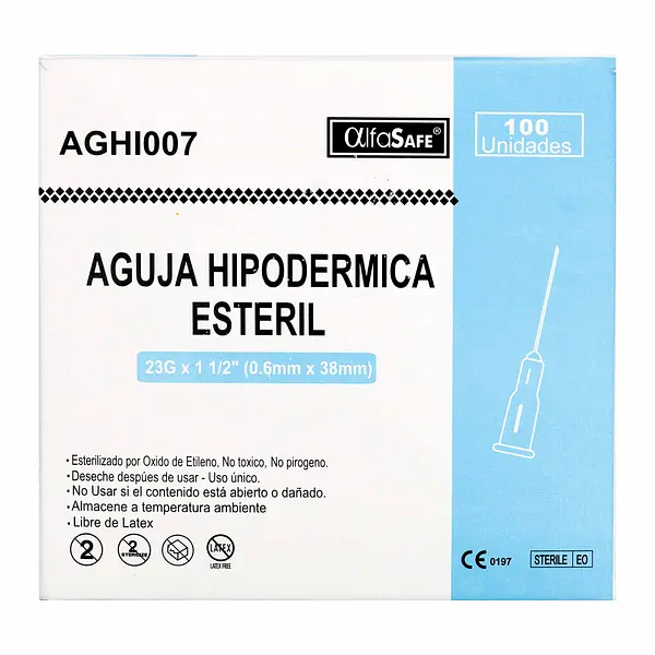 Aguja Hipodermica Alfa 23g X 1 1/2