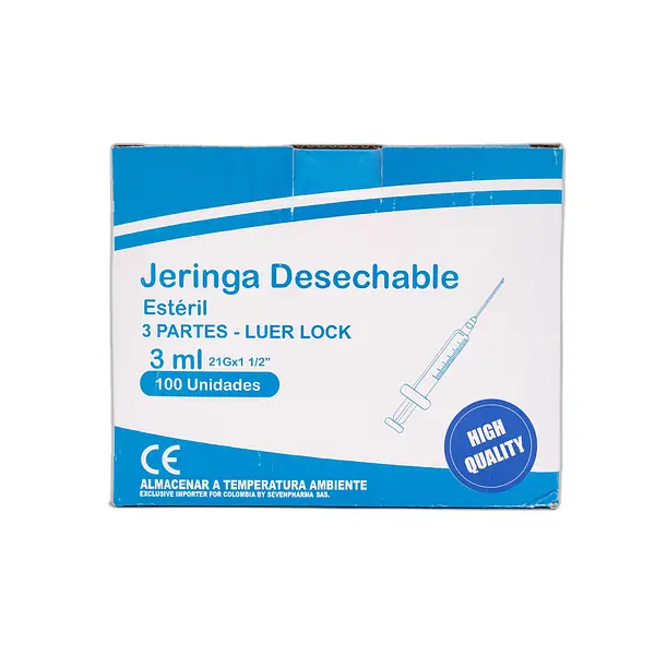 Jeringa 3 Ml 3 Partes 21x1.1/2 Aguja