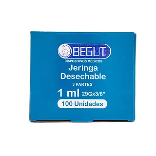 Jeringa Begut Insulina 1ml 29gx3/8´´