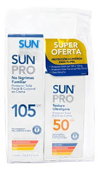 Protector Solar Sun Pro Spf 105 + Sun Pro Facial Spf 50 Gr