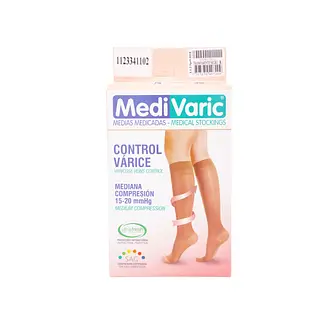 Media Medivaric Rodilla Negro Compresión Media 15-20