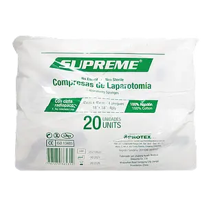 Compresa De Laparotomia No Esteril 45 Cm X 45 Cm Supreme