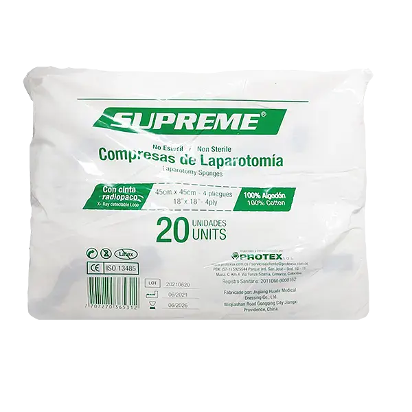 Compresa De Laparotomia No Esteril 45 Cm X 45 Cm Supreme