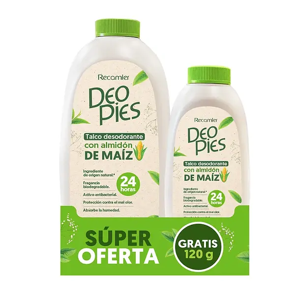 Deo Pies Talco Con Almidon De Maiz + Talco